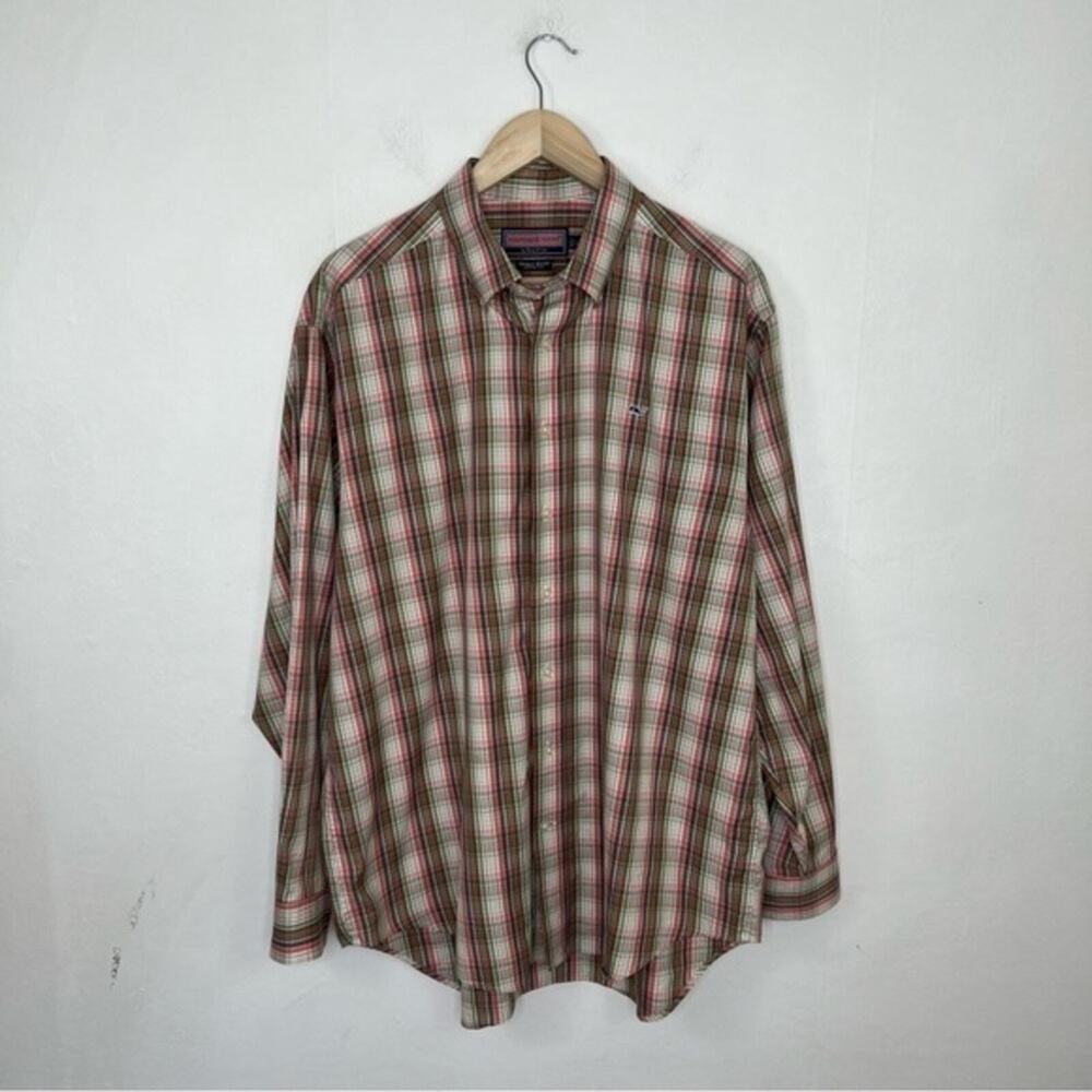Vineyard Vines Plaid Classic Whale Shirt Size Large